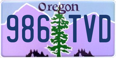 OR license plate 986TVD