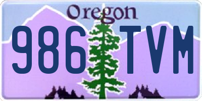 OR license plate 986TVM