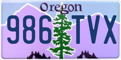 OR license plate 986TVX
