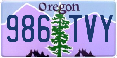 OR license plate 986TVY