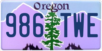 OR license plate 986TWE