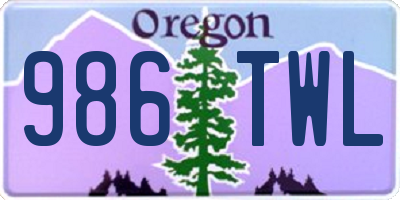 OR license plate 986TWL