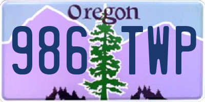 OR license plate 986TWP