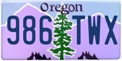 OR license plate 986TWX