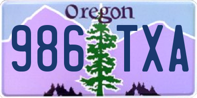 OR license plate 986TXA
