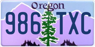 OR license plate 986TXC