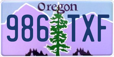 OR license plate 986TXF