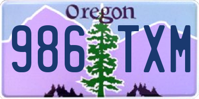 OR license plate 986TXM