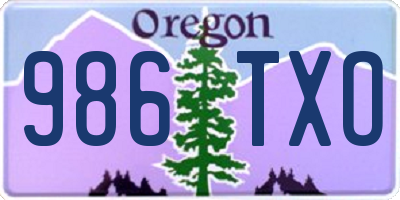 OR license plate 986TXO