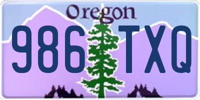 OR license plate 986TXQ