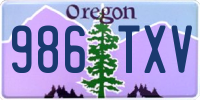 OR license plate 986TXV