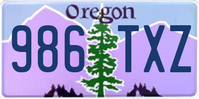 OR license plate 986TXZ