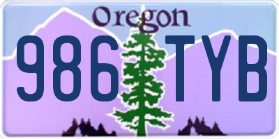 OR license plate 986TYB