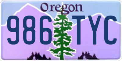 OR license plate 986TYC