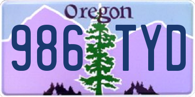 OR license plate 986TYD