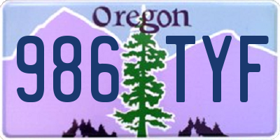 OR license plate 986TYF
