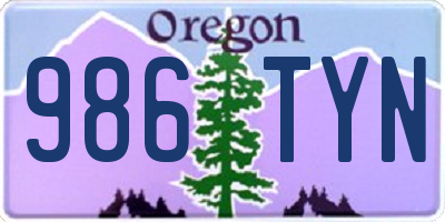 OR license plate 986TYN