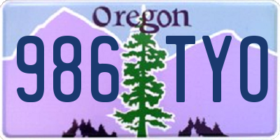 OR license plate 986TYO
