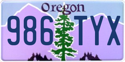 OR license plate 986TYX