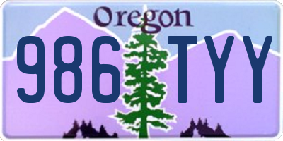 OR license plate 986TYY