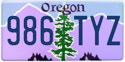 OR license plate 986TYZ