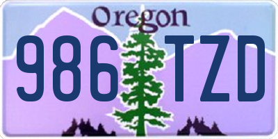 OR license plate 986TZD