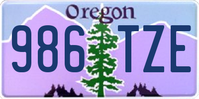 OR license plate 986TZE