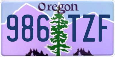 OR license plate 986TZF
