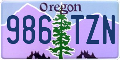 OR license plate 986TZN