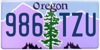OR license plate 986TZU