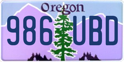 OR license plate 986UBD