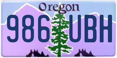 OR license plate 986UBH