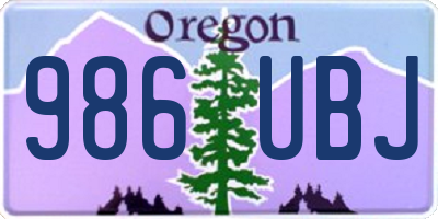 OR license plate 986UBJ