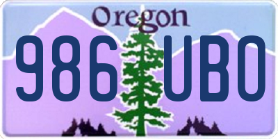 OR license plate 986UBO