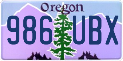 OR license plate 986UBX