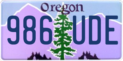 OR license plate 986UDE