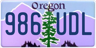 OR license plate 986UDL