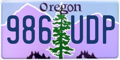 OR license plate 986UDP