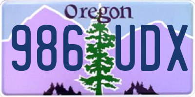 OR license plate 986UDX