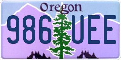 OR license plate 986UEE