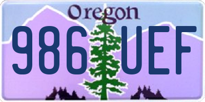 OR license plate 986UEF