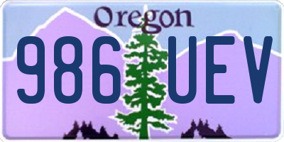 OR license plate 986UEV