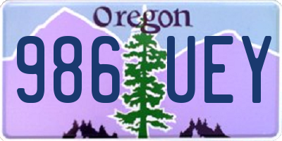 OR license plate 986UEY