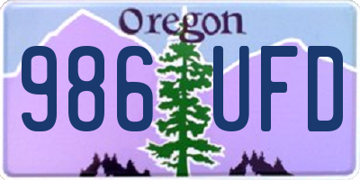 OR license plate 986UFD