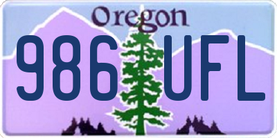 OR license plate 986UFL