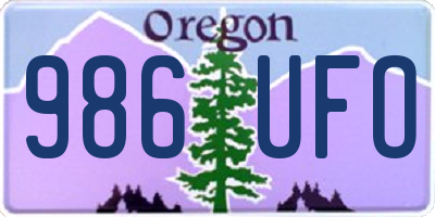 OR license plate 986UFO
