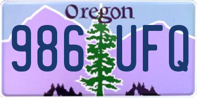 OR license plate 986UFQ