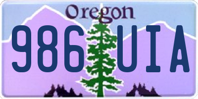 OR license plate 986UIA