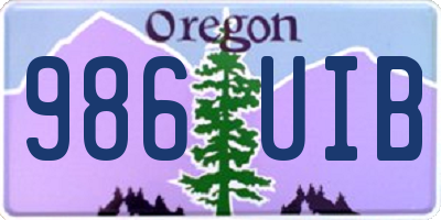 OR license plate 986UIB