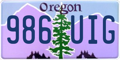 OR license plate 986UIG